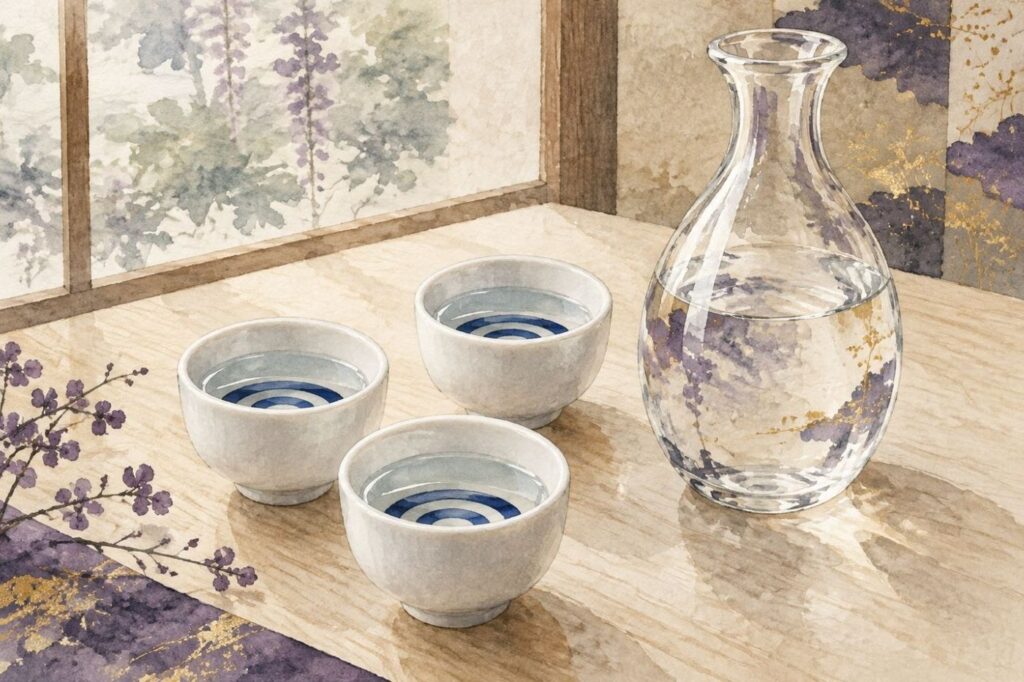きき猪口に注いだ日本酒（イメージ）