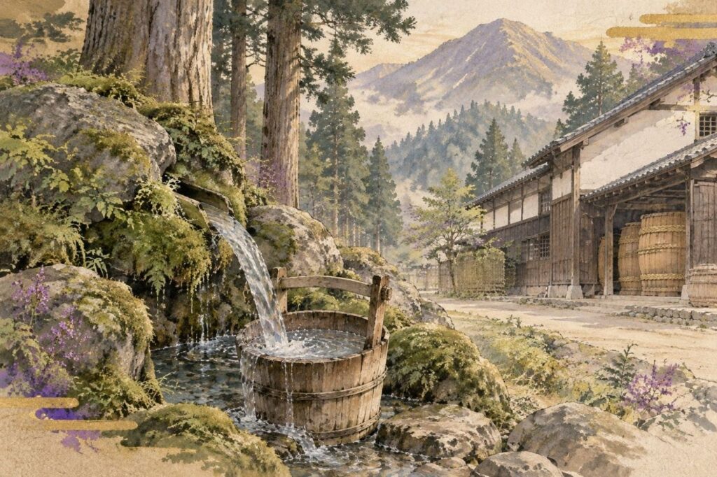 山のふもとの湧き水(イメージ)